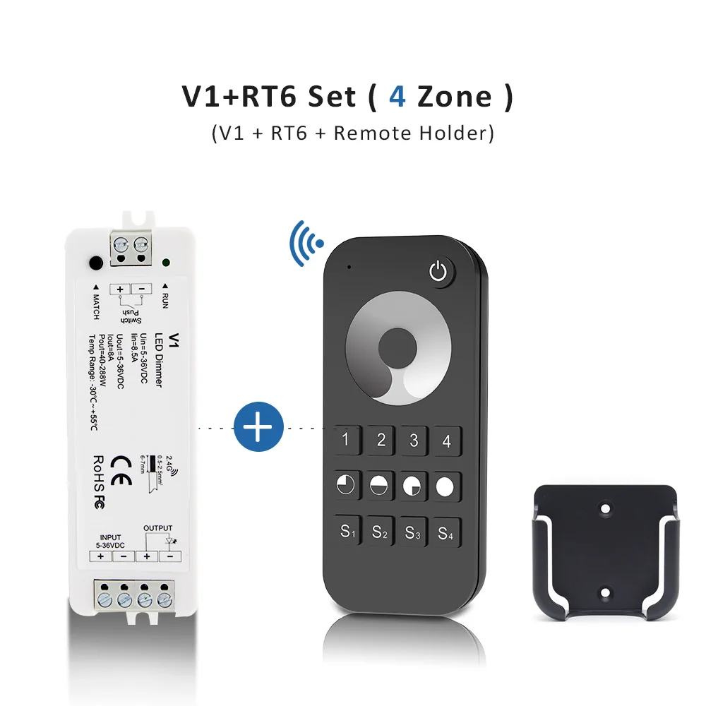 Беспроводной диммер MJJCLED LED Strip Dimmer для светодиодной ленты
Беспроводной диммер MJJCLED LED Strip Dimmer для светодиодной ленты