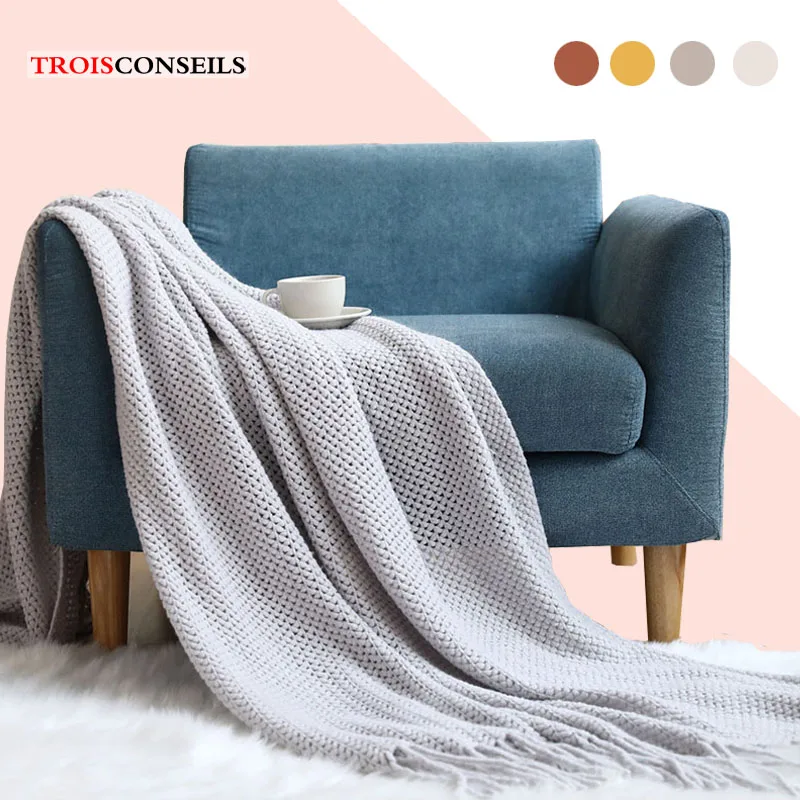 Nordic Knitted Blanket Travel Blanket Grey Khaki Sofa Throw Blanket with Tassels Air Condition Blankets for Sofa Bed 130*200cm
Nordic Knitted Blanket Travel Blanket Grey Khaki Sofa Throw Blanket with Tassels Air Condition Blankets for Sofa Bed 130*200cm