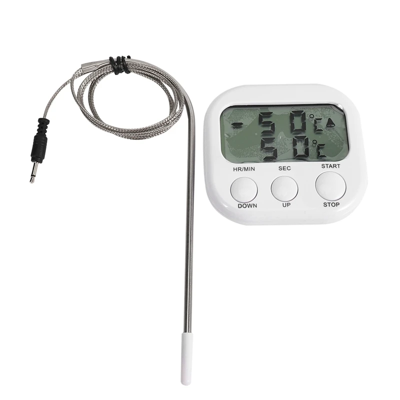 

Portable Lcd Food Thermometer -50~300 Degree Digital Cooking Kitchen Bbq Meat Temperature Meter And Alarm Timing Timer