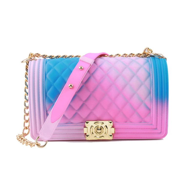 LA Fashion Wholesale Women's Jelly Bag Jelly Handbags Colorful Rainbow Jelly Bags PVC Lady Shoulder Bags Chain Crossbody Bag
LA Fashion Wholesale Women's Jelly Bag Jelly Handbags Colorful Rainbow Jelly Bags PVC Lady Shoulder Bags Chain Crossbody Bag