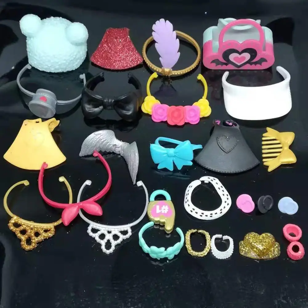 

10pcs/lot Original Dress Clothes Shoes Bottle Glasses Accessory for LOLs 8cm Big Sister Doll Kid Girls Birthday Christmas Gift