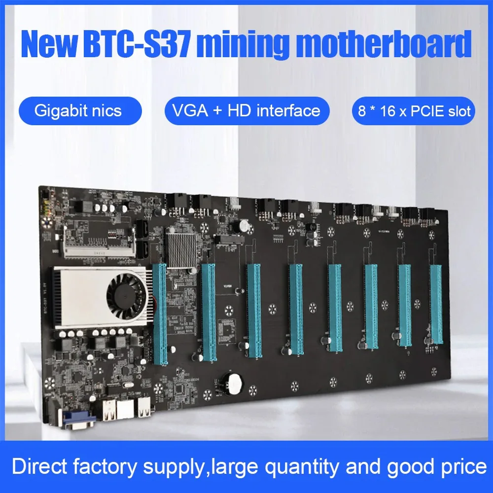 BTC-S37/BTC-D37 Miner Motherboard CPU Set 8 Video Card Slot DDR3 Memory Integrated VGA Interface Low Power Consumption All New
BTC-S37/BTC-D37 Miner Motherboard CPU Set 8 Video Card Slot DDR3 Memory Integrated VGA Interface Low Power Consumption All New
