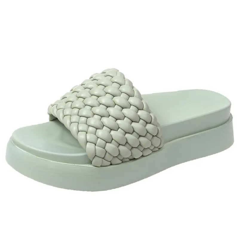 Simple Solid Color Ladies Slippers Summer New Style Thick-Soled Fashion Woven Non-Slip Wear-Resistant Beach Shoes For Outer Wear
Simple Solid Color Ladies Slippers Summer New Style Thick-Soled Fashion Woven Non-Slip Wear-Resistant Beach Shoes For Outer Wear