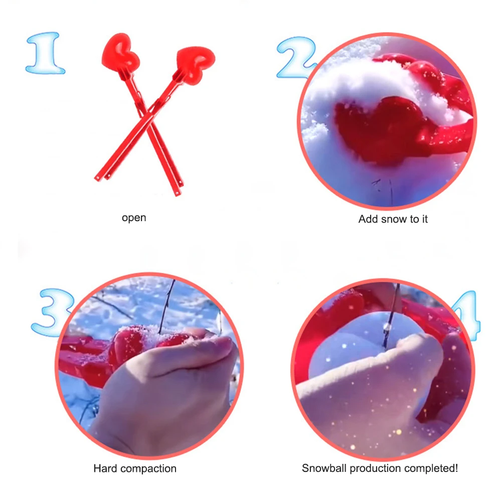 Plastic Snowball Maker Clip Scoop Outdoor Sand Snow Ball Heart Shaped Mold Winter Kids Winter Snowball Fight Toys
Plastic Snowball Maker Clip Scoop Outdoor Sand Snow Ball Heart Shaped Mold Winter Kids Winter Snowball Fight Toys