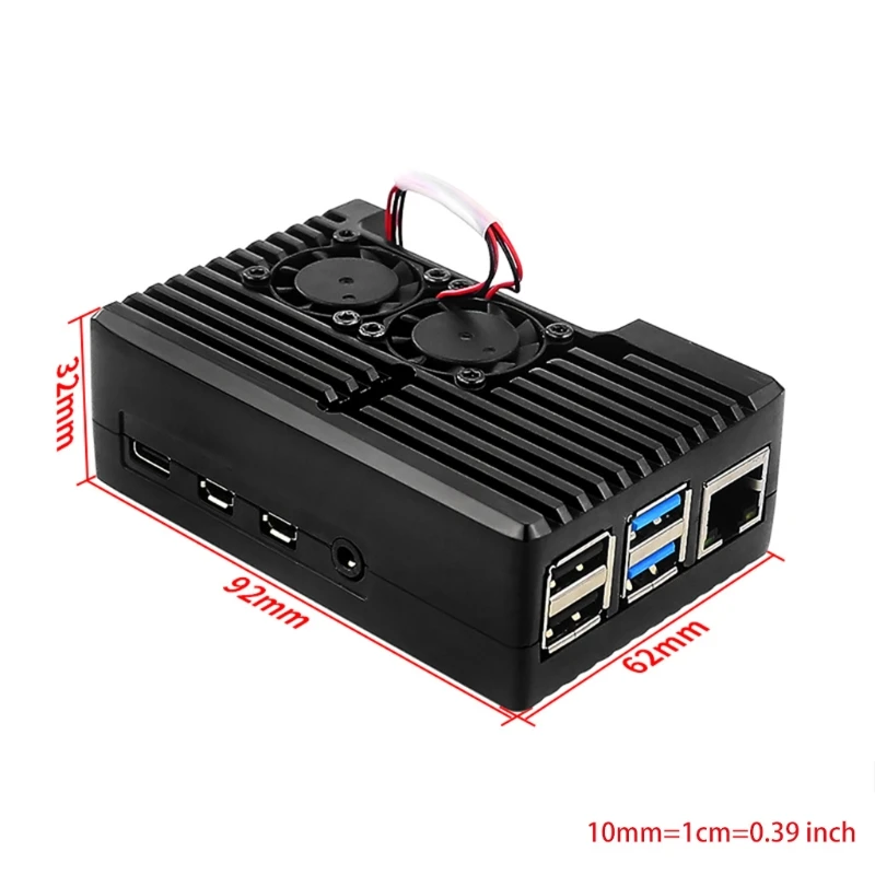 Electronics RPi 4 Model B Dual Fans Metal Protective Shell Aluminum Alloy Heatsink Case with Mini Dual Cooling Fan for Raspberry
Electronics RPi 4 Model B Dual Fans Metal Protective Shell Aluminum Alloy Heatsink Case with Mini Dual Cooling Fan for Raspberry