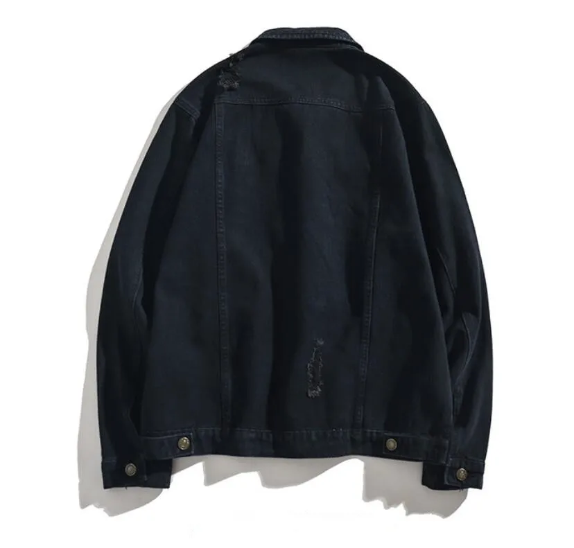 2021 Spring Autumn Men Hole Denim Jacket Lapel Denim Outerwear Street Fashion Biker Jeans Jackets Male Coat w1636
2021 Spring Autumn Men Hole Denim Jacket Lapel Denim Outerwear Street Fashion Biker Jeans Jackets Male Coat w1636