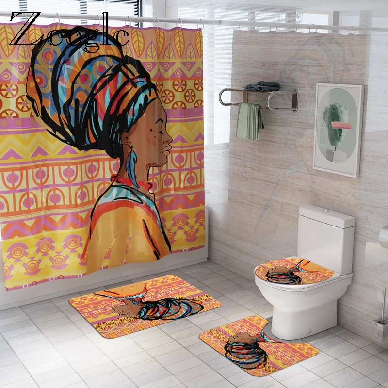 Zeegle Printed Bath Mat Set Toilet Shower Curtain Home Decoration Lid Toilet Seat Cover Anti-slip Bathroom Rug Absorption Mat
Zeegle Printed Bath Mat Set Toilet Shower Curtain Home Decoration Lid Toilet Seat Cover Anti-slip Bathroom Rug Absorption Mat