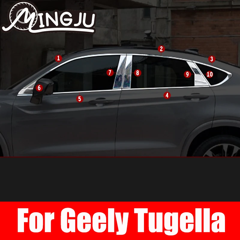 Window Pillar Post Trim Cover Exterior Decoration Accessories Stainless Steel Parts For Geely Xingyue Tugella FY11 2019-2021 
Window Pillar Post Trim Cover Exterior Decoration Accessories Stainless Steel Parts For Geely Xingyue Tugella FY11 2019-2021