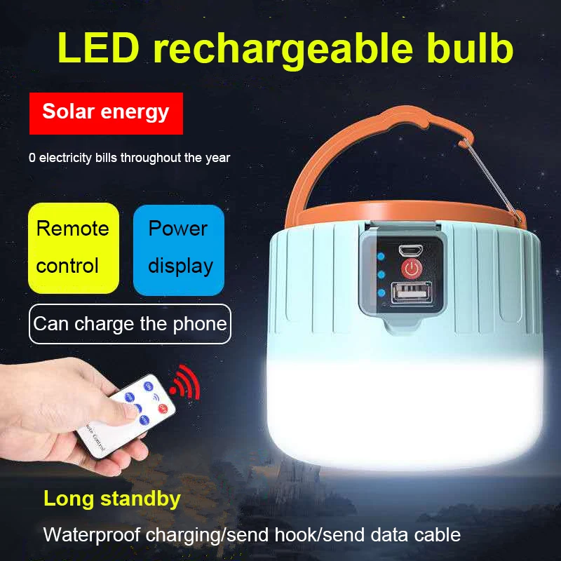 Solar LED Camping Light USB Rechargeable Bulb For Outdoor Tent Lamp Portable Lanterns Emergency Lights For BBQ Hiking Dropship
Solar LED Camping Light USB Rechargeable Bulb For Outdoor Tent Lamp Portable Lanterns Emergency Lights For BBQ Hiking Dropship