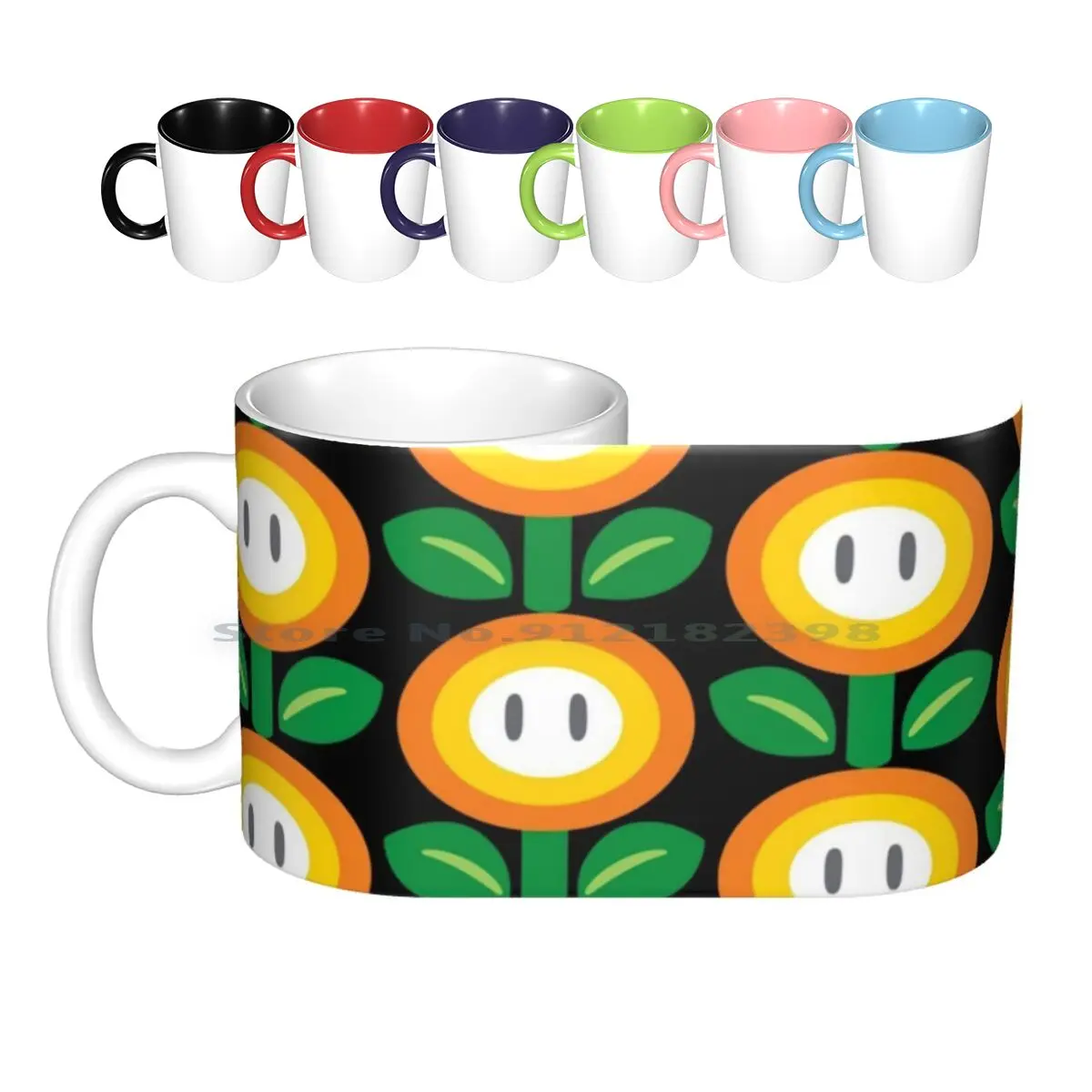 

Керамические кружки Flower Power, кофейные чашки, кружка для молока, чая, Цветочная чашка, суперкарта, 64 суперцепи, двойной приборный контроллер Wii...