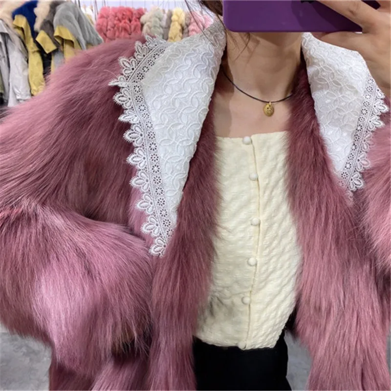 2021 New Brand Luxury Fashion Real Fur Coat Winter Jacket Women Natural Genuine Fox Fur Outerwear Lace Collar Streetwear
2021 New Brand Luxury Fashion Real Fur Coat Winter Jacket Women Natural Genuine Fox Fur Outerwear Lace Collar Streetwear