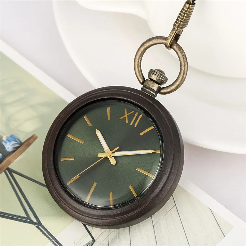 Novel Wooden Case Quartz Pocket Watch Ebony Wood Pendant Clock Antique Bronze Pocket Hanging Watch with Fob Chain New 2019
Novel Wooden Case Quartz Pocket Watch Ebony Wood Pendant Clock Antique Bronze Pocket Hanging Watch with Fob Chain New 2019