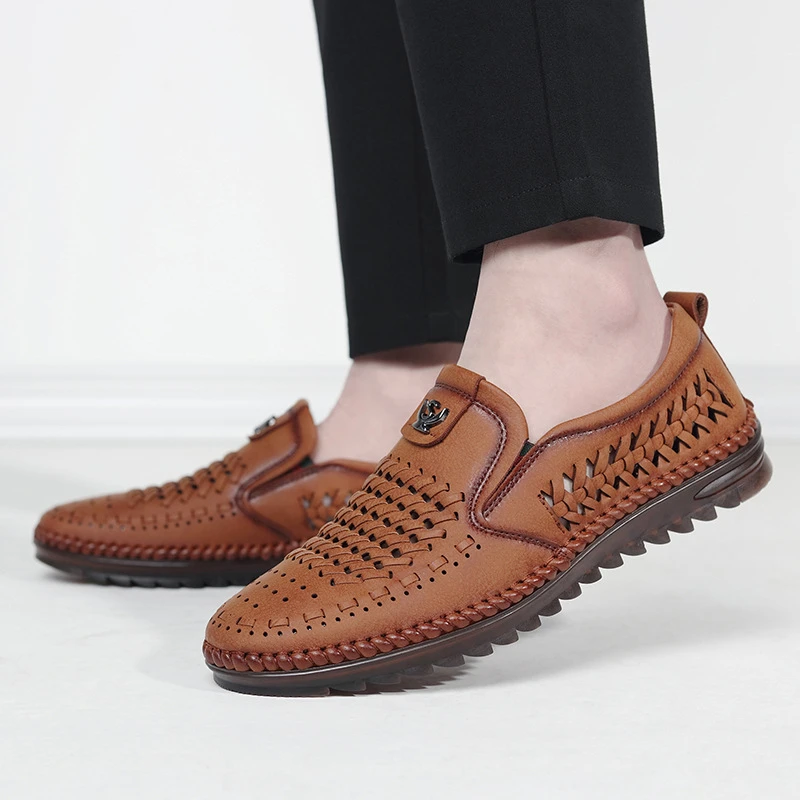 2021 Fashion Men's Leather Loafers Breathable Summer Slip On Flats Driving Shoe For Male Outdoors Soft Sole Take A Walk Footwear
2021 Fashion Men's Leather Loafers Breathable Summer Slip On Flats Driving Shoe For Male Outdoors Soft Sole Take A Walk Footwear