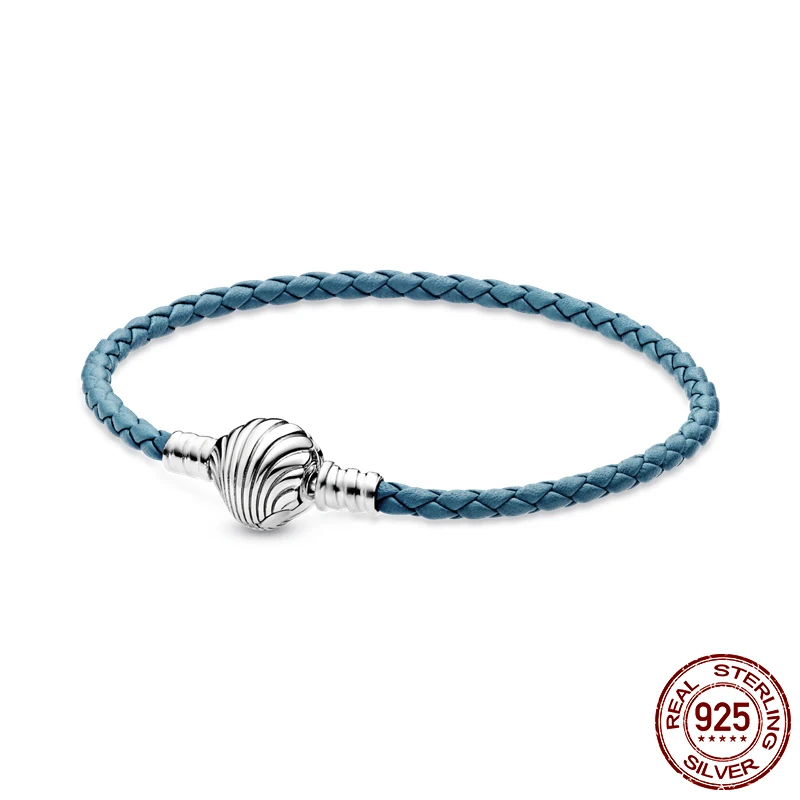 925 Sterling Silver Seashell Clasp Turquoise Braided Leather Bracelet Blue Ocean Seashell Silver Pandora Bracelet for Women Gift
925 Sterling Silver Seashell Clasp Turquoise Braided Leather Bracelet Blue Ocean Seashell Silver Pandora Bracelet for Women Gift