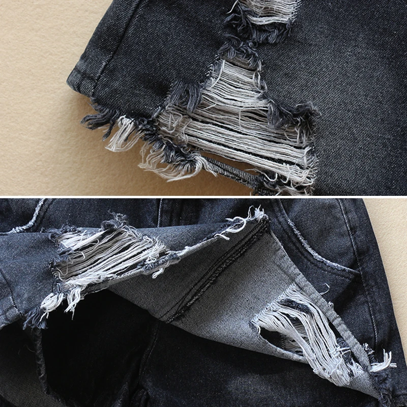 2020 Summer Ripped Hole Mini Jeans Skirt Casual All-matched Black Cowboy Skirts Women Streetwear Mid Waisted Denim Skirts
2020 Summer Ripped Hole Mini Jeans Skirt Casual All-matched Black Cowboy Skirts Women Streetwear Mid Waisted Denim Skirts