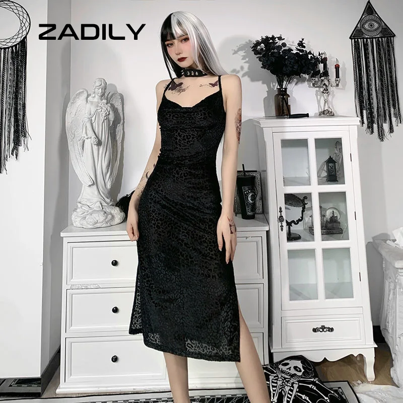 ZADILY Gothic Style Backless Black Women Midi Dress Sexy Split Leopard Printed Sleeveless Ladies 2021 Summer Club Party Dresses
ZADILY Gothic Style Backless Black Women Midi Dress Sexy Split Leopard Printed Sleeveless Ladies 2021 Summer Club Party Dresses
