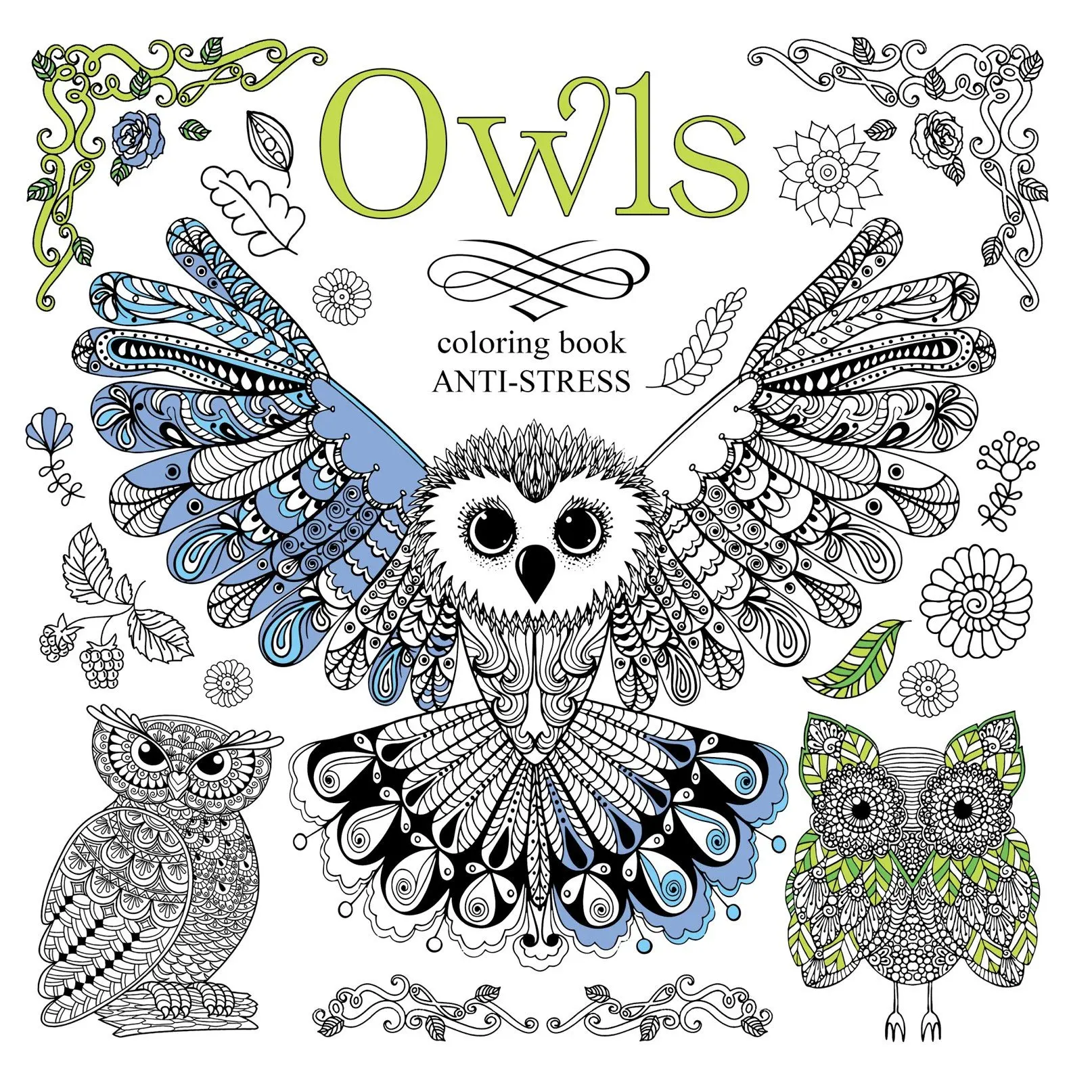 Раскраска - антистресс 12л Owls Совы 1746 | Канцтовары для офиса и дома