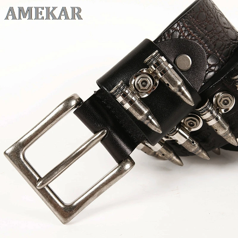 Hip Hop Rock Heavy Metal Bullet Rivet Men's Belts, Personalized Decorative Waist Strap
Hip Hop Rock Heavy Metal Bullet Rivet Men's Belts, Personalized Decorative Waist Strap