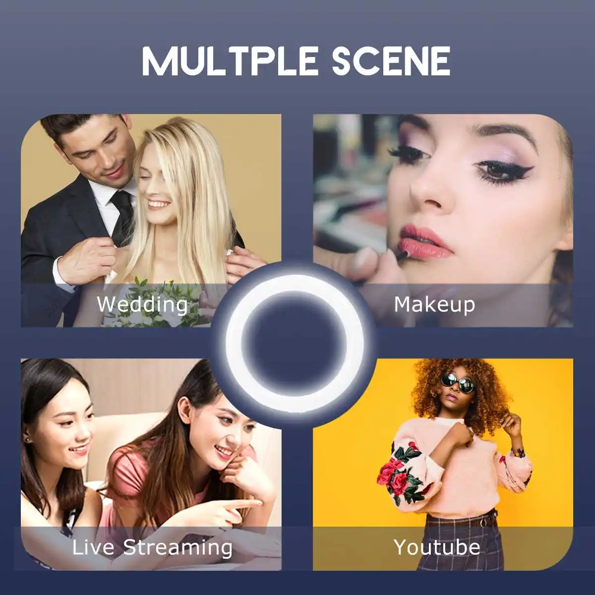 10"/26cm Camera Photo Studio Phone Video light LED Beauty Selfie Ring Light Photography Dimmable Ring Lamp+210cm Tripod
10"/26cm Camera Photo Studio Phone Video light LED Beauty Selfie Ring Light Photography Dimmable Ring Lamp+210cm Tripod