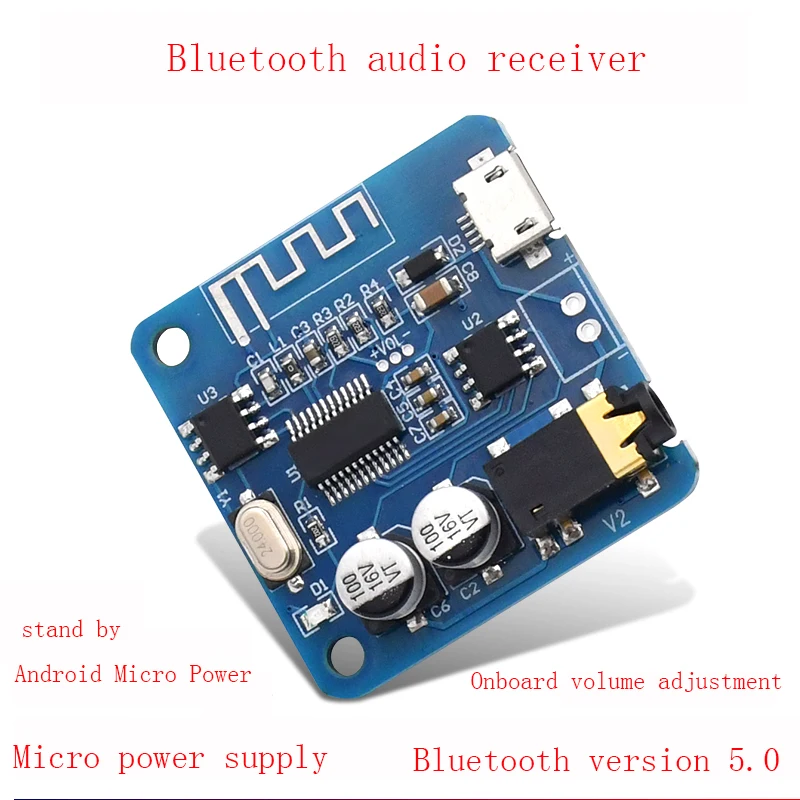 Bluetooth 5 0 аудио ресивер Android Micro power supply встроенный регулятор громкости без потерь