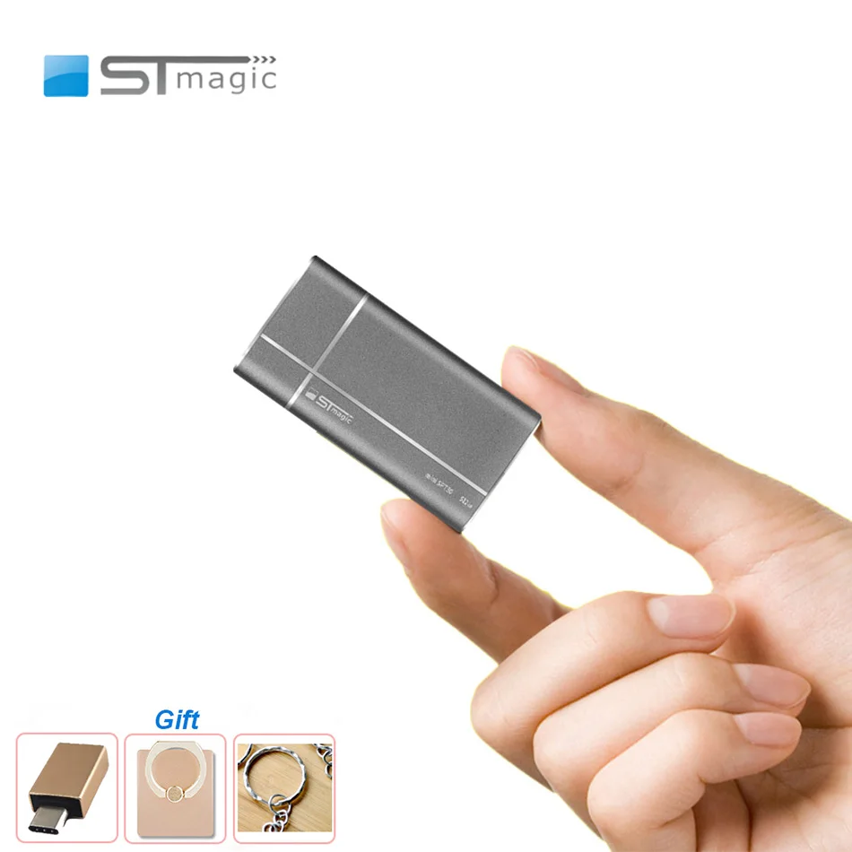 Портативный SSD накопитель Stmagic Mini USB3.1 1 ТБ металлический внешний твердотельный 128