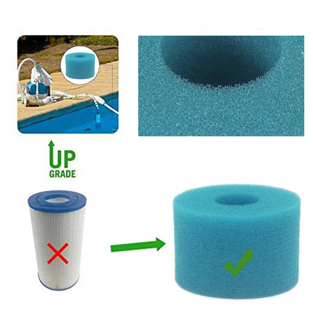 Swimming Pool Foam Sponge Filter Light Blue High Density Cylindrical Reusable Foams Cartridge Filter For Intex Type Accessory
Swimming Pool Foam Sponge Filter Light Blue High Density Cylindrical Reusable Foams Cartridge Filter For Intex Type Accessory