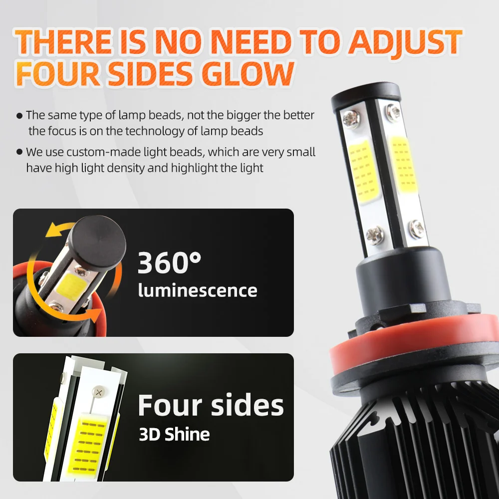 New Led H11 h9 h8 H7 LED 9005 HB3 9006 HB4 diode Car Headlight Kit Light Bulbs High Low Beam Auto Lamp 12V 24V 6000K 360 Degree
New Led H11 h9 h8 H7 LED 9005 HB3 9006 HB4 diode Car Headlight Kit Light Bulbs High Low Beam Auto Lamp 12V 24V 6000K 360 Degree