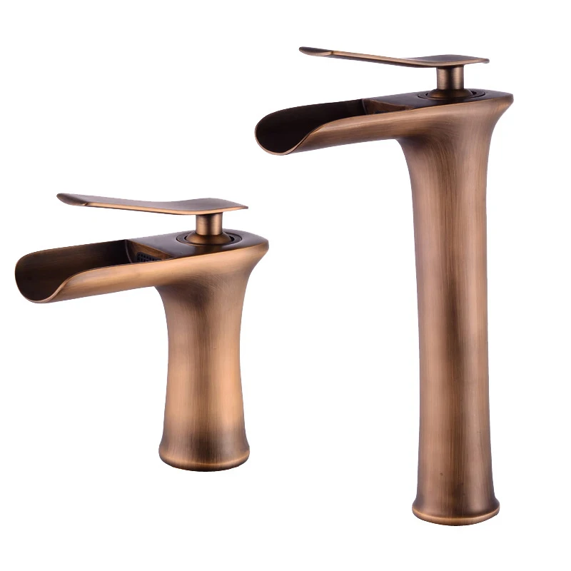 Luxury Bathroom Basin Faucet Antique Waterfall Faucet Single Hole Cold and Hot Water Mixer Tap Deck Mounted Wash Basin Faucet
Luxury Bathroom Basin Faucet Antique Waterfall Faucet Single Hole Cold and Hot Water Mixer Tap Deck Mounted Wash Basin Faucet