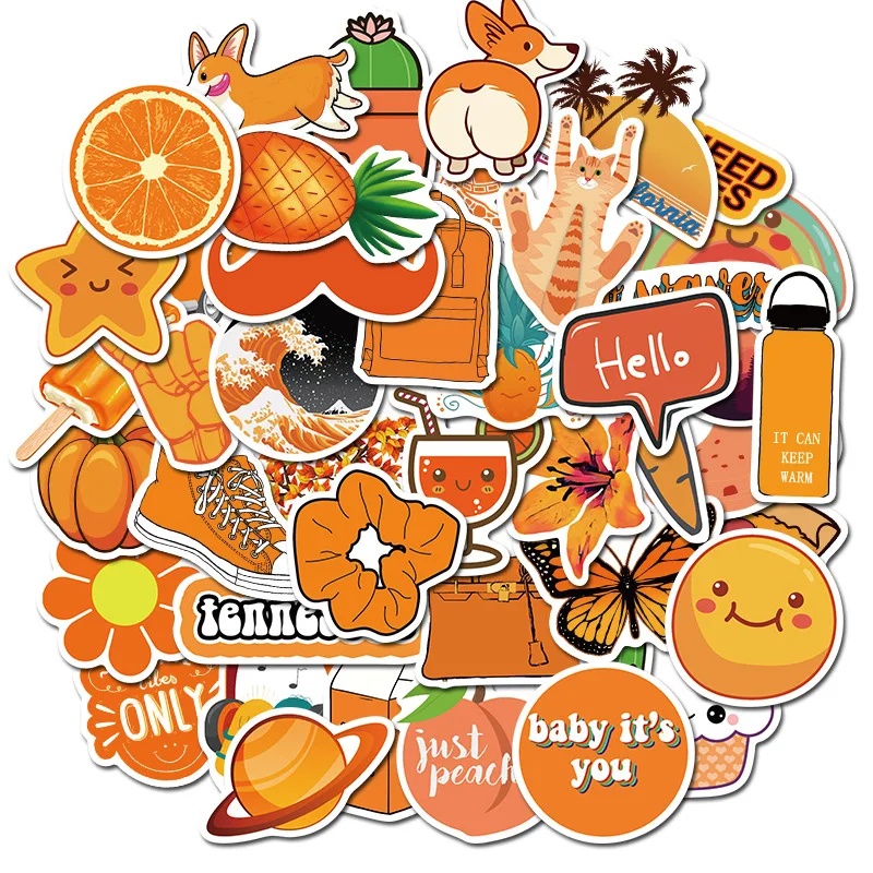 50pcs Orange VSCO Stickers Chidren Toy Waterproof Stickers For Skateboard Phone Laptop Suitcase Motorcycle Cute Decal
50pcs Orange VSCO Stickers Chidren Toy Waterproof Stickers For Skateboard Phone Laptop Suitcase Motorcycle Cute Decal