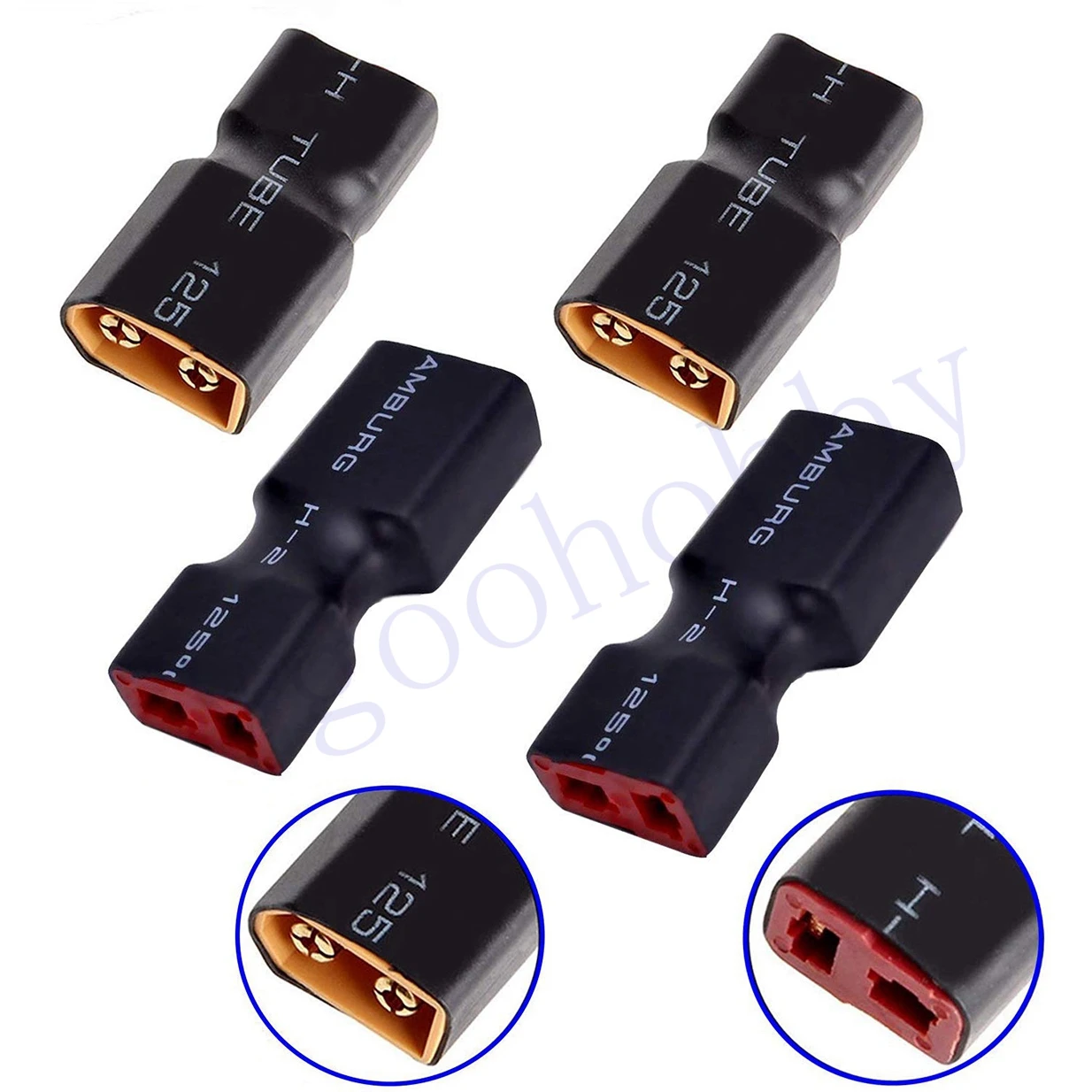 

4PCS XT60 Male to Deans T Plug Female Connector Adapter No Wires Wireless RC LiPo NiMH Battery ESC Connector Adapters