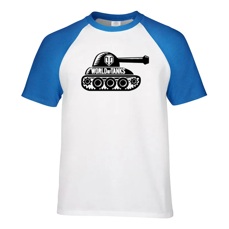 

Free Shipping funny world of tanks Fashion Print T-shirt Men's Pattern Men's Print Cotton Raglan T-Shirt