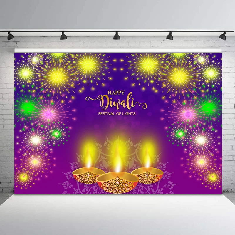 NeoBack Happy Diwali фон фестиваль огней фото цвет фейерверк вечерние украшения баннер