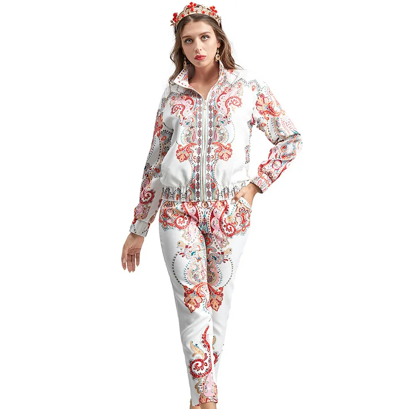 Fashionable Temperament New 2021 Long Sleeve Zipper Coat Pattern Printing Pencil Ankle-Length Pants Suit for Women
Fashionable Temperament New 2021 Long Sleeve Zipper Coat Pattern Printing Pencil Ankle-Length Pants Suit for Women