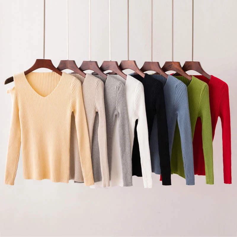 Women Knitted V-neck Sweater Pullovers Long Sleeve Sweater Casual Women Fashion Knit Pullover Slim Sweater Women Top
Women Knitted V-neck Sweater Pullovers Long Sleeve Sweater Casual Women Fashion Knit Pullover Slim Sweater Women Top