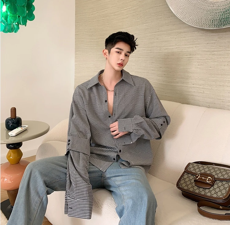 Houndstooth Men Shirts Korean Loose Vintage Male Shirt 2021 Fashion Large Size Men's Clothing Long Sleeve Casual Blourse Tops
Houndstooth Men Shirts Korean Loose Vintage Male Shirt 2021 Fashion Large Size Men's Clothing Long Sleeve Casual Blourse Tops