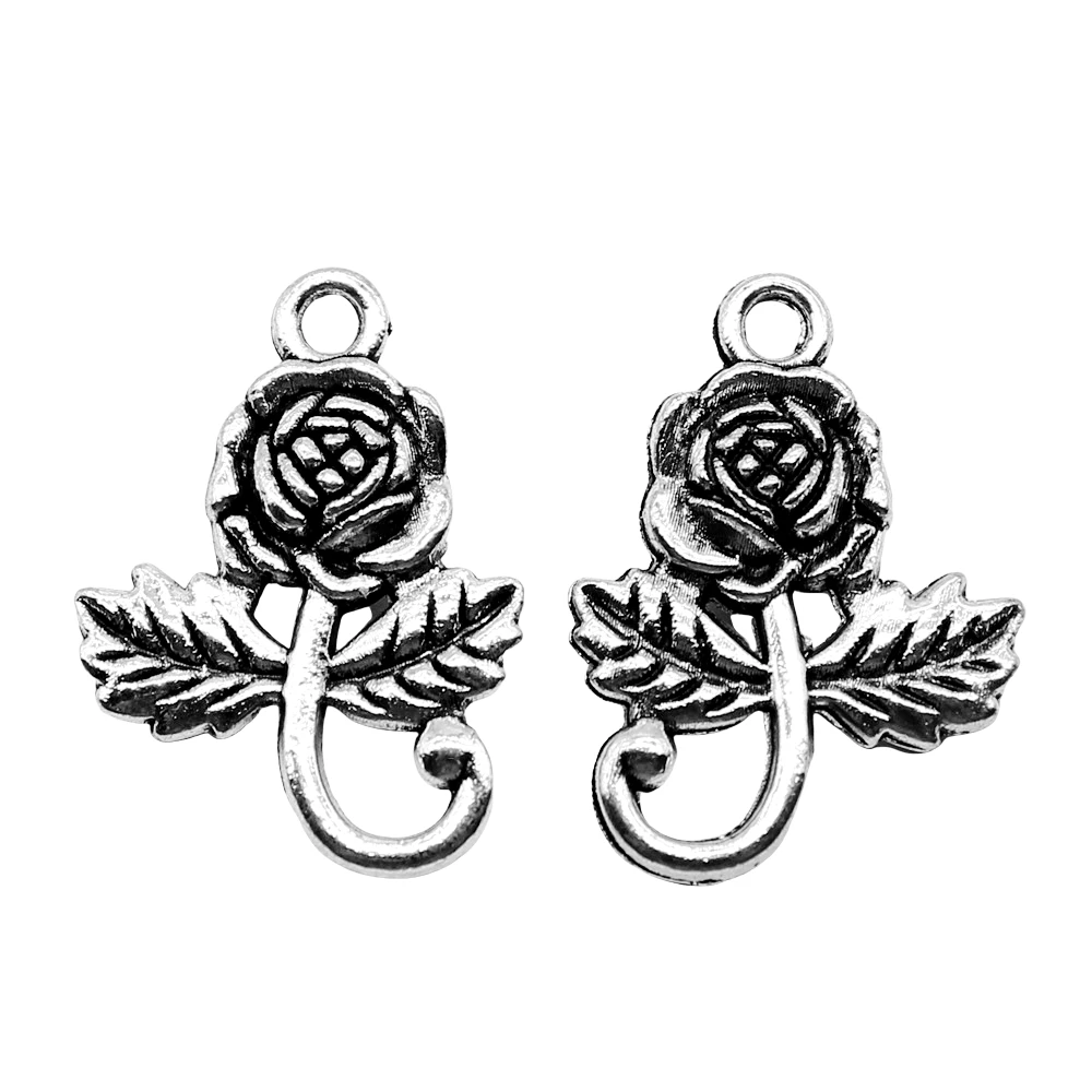 10pcs/lot Flower Charms Pendant DIY Metal Jewelry Making Antique Silver Color 15x21mm
10pcs/lot Flower Charms Pendant DIY Metal Jewelry Making Antique Silver Color 15x21mm