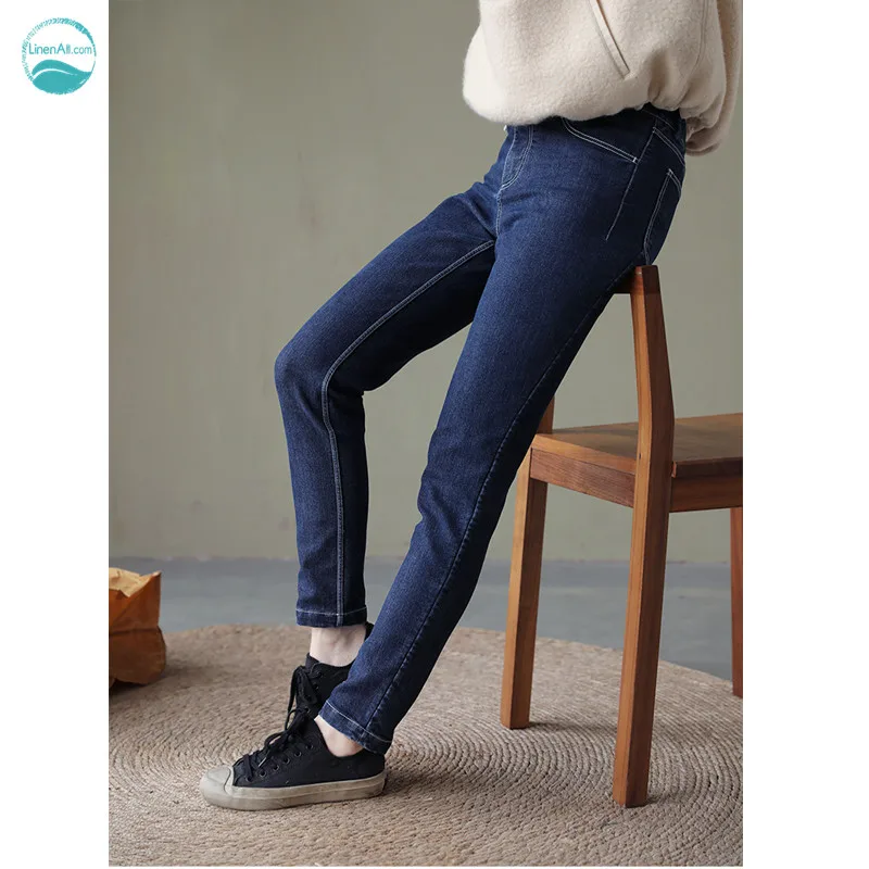 LinenAll Autumn and winter blue plus velvet double-layer fabric elastic waist bag leg skinny jeans
LinenAll Autumn and winter blue plus velvet double-layer fabric elastic waist bag leg skinny jeans