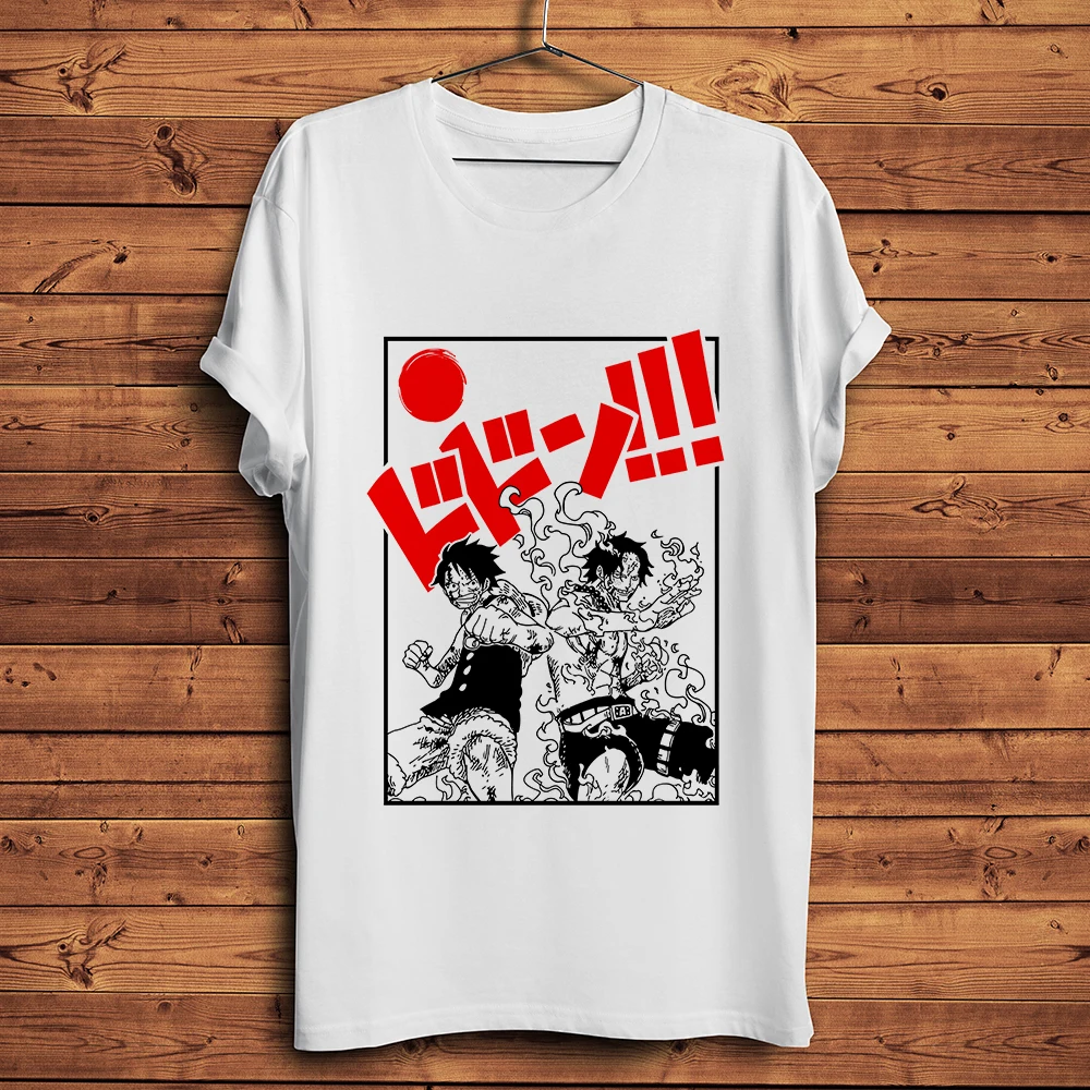 

Strawhat pirat śmieszne Anime T koszula Homme nowy biały dorywczo krótki rękaw Tshirt mężczyźni Unisex Manga Streetwear Tee