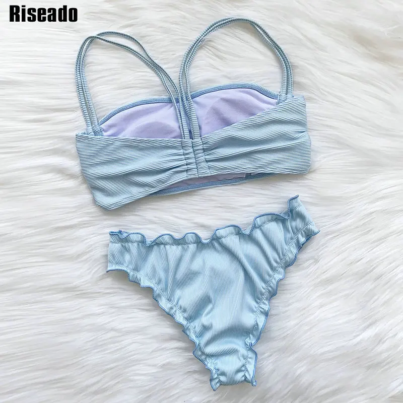Riseado Push Up Sexy Bikini Ribbed Women's Swimwear 2021 Ruffle Swimsuit Women Bathing Suits Solid Blue Bikinis Summer Biquini 
Riseado Push Up Sexy Bikini Ribbed Women's Swimwear 2021 Ruffle Swimsuit Women Bathing Suits Solid Blue Bikinis Summer Biquini