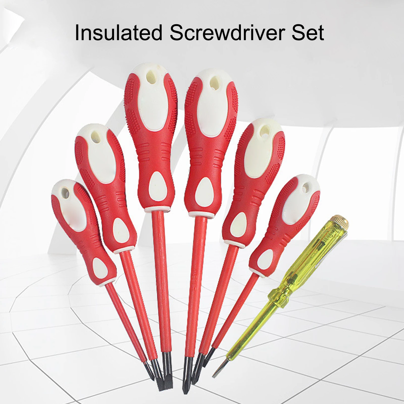 7pcs Insulated Screwdriver Set Magnetic Phillips Slotted Screw Driver Bit 1000V Electricity Test Pen Electrician Screwdrivers
7pcs Insulated Screwdriver Set Magnetic Phillips Slotted Screw Driver Bit 1000V Electricity Test Pen Electrician Screwdrivers