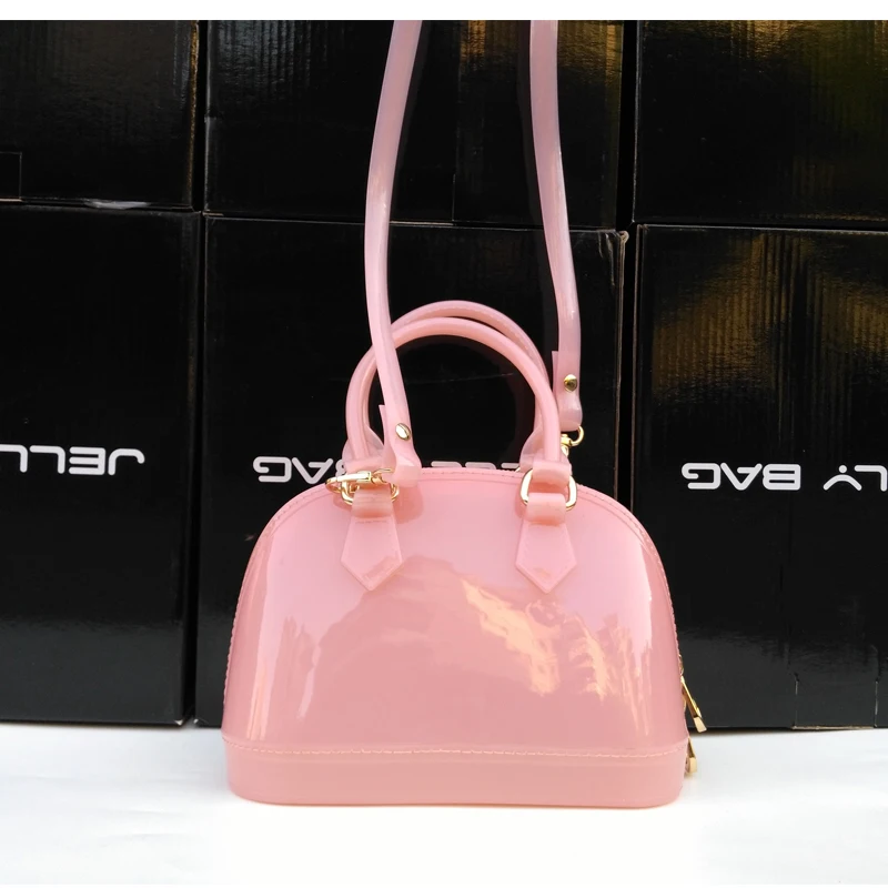 

2021 Mini shell jelly bag Fashion Girls portable one shoulder Candy Bag PVC Hot Sale Colorful Chain Jelly Bag Lady Handbag BG011