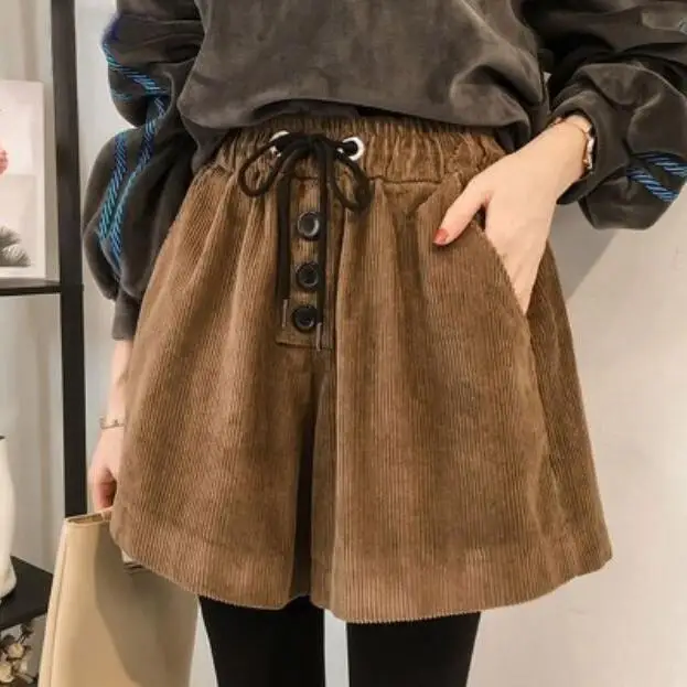 Shorts Women Corduroy Shorts Women's Winter Lace-up Spring Girls Autumn Loose Ropa Mujer
Shorts Women Corduroy Shorts Women's Winter Lace-up Spring Girls Autumn Loose Ropa Mujer