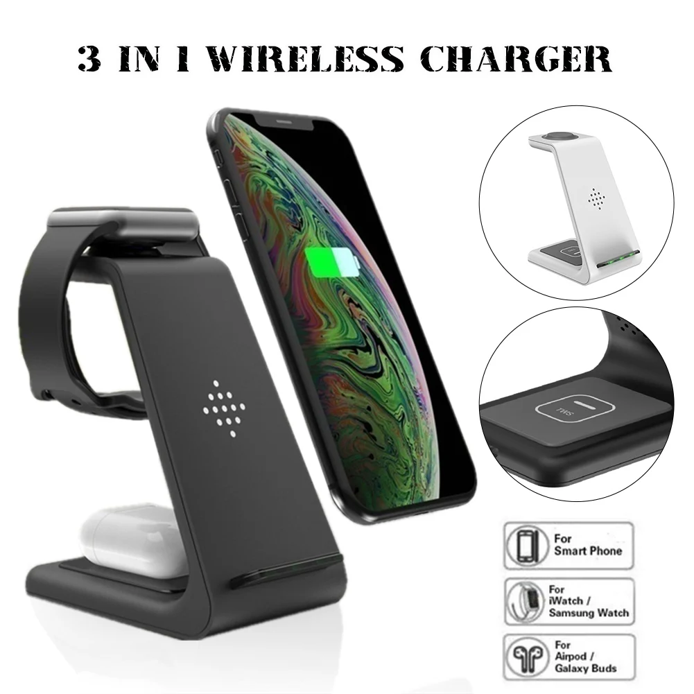 3-in-1 Qi Wireless Charger 10W Quick Charging Station for Apple, Samsung Products iPhone 8 X XS Max XR, Airpods, iWatch
3-in-1 Qi Wireless Charger 10W Quick Charging Station for Apple, Samsung Products iPhone 8 X XS Max XR, Airpods, iWatch