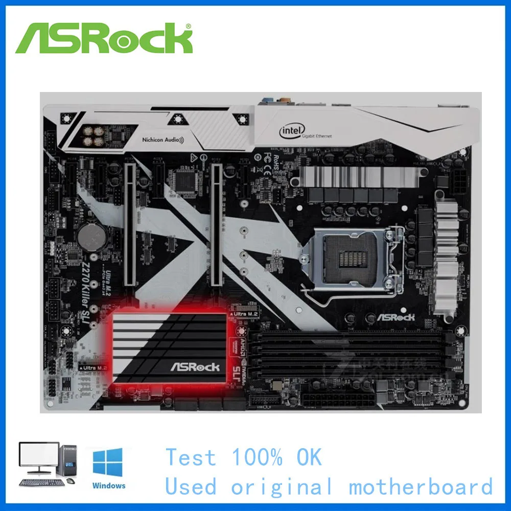 Материнская плата для компьютера ASRock Z270 KILLER SLI материнская LGA 1151 DDR4 настольного