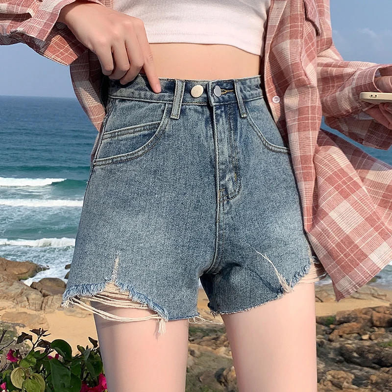 Raw Edge Denim Shorts Women's High Waist Loose and Thin 2021 New A Word Hot
Raw Edge Denim Shorts Women's High Waist Loose and Thin 2021 New A Word Hot