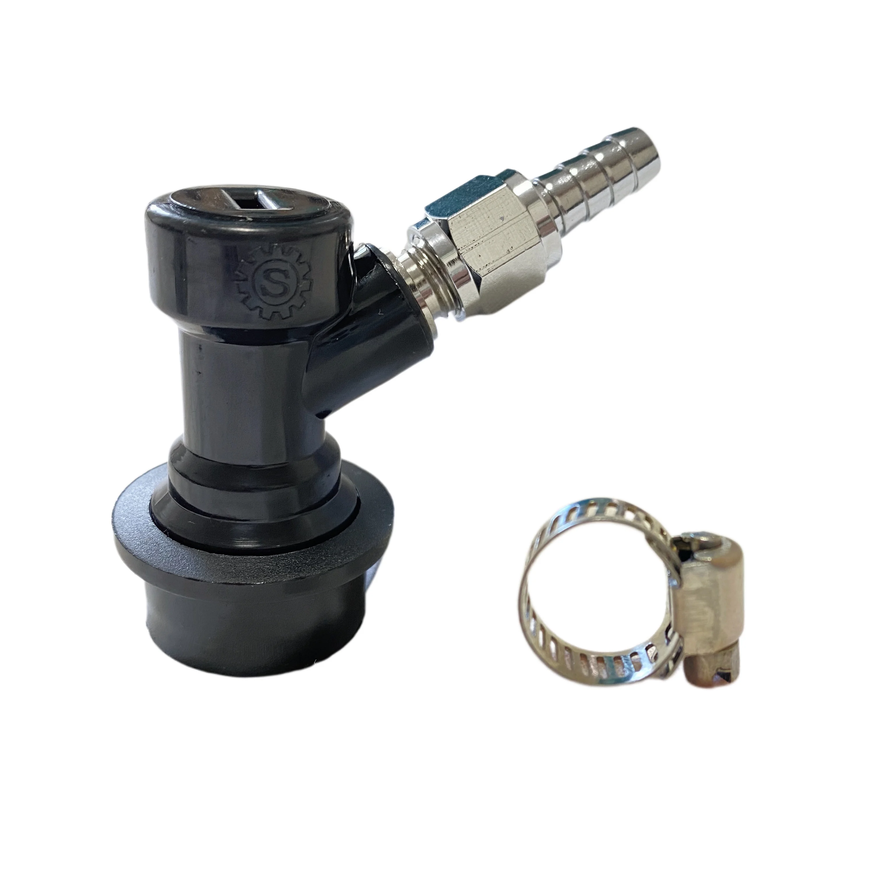 Ball Lock Homebrew Keg Plastic Quick Disconnect -Liquid With 5/16 Barbed Chrome Swivel Nut
Ball Lock Homebrew Keg Plastic Quick Disconnect -Liquid With 5/16 Barbed Chrome Swivel Nut