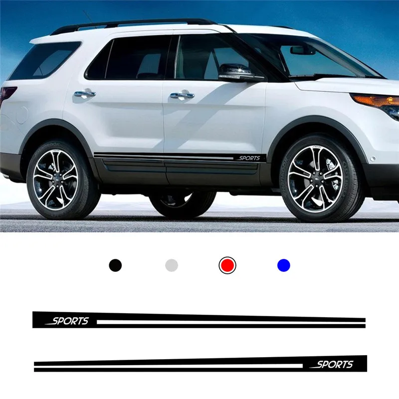Для Ford Explorer автомобильный боковой полосатые юбки Графика Стикеры наклейки гонки Стикеры s винил 1 пара (L + R)
Для Ford Explorer автомобильный боковой полосатые юбки Графика Стикеры наклейки гонки Стикеры s винил 1 пара (L + R)