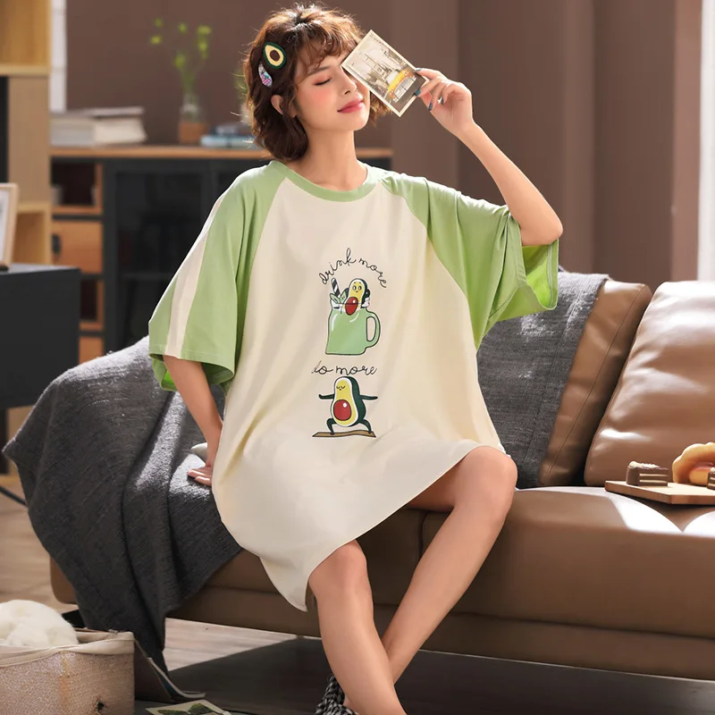 Plus Size Nightdress Summer Loose Sexy Sleepwear Cotton Cartoon Bottoming Skirt Female Nightgown Plus Fat Casual Home Service
Plus Size Nightdress Summer Loose Sexy Sleepwear Cotton Cartoon Bottoming Skirt Female Nightgown Plus Fat Casual Home Service