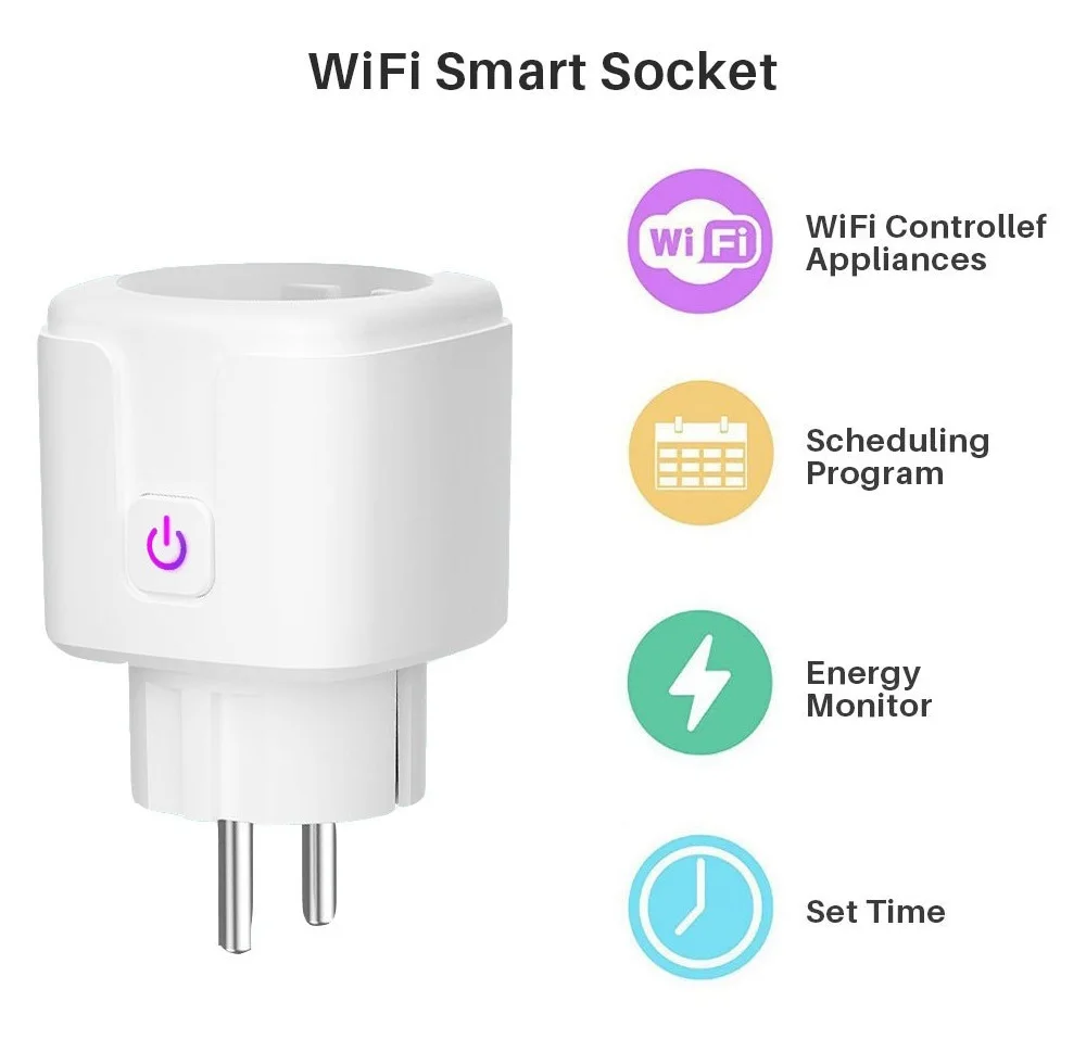 EU Plug Smart Wifi energy Power meter with Power Monitor Smart Home Wifi Wireless Socket Outlet Works with Alexa Google Home
EU Plug Smart Wifi energy Power meter with Power Monitor Smart Home Wifi Wireless Socket Outlet Works with Alexa Google Home
