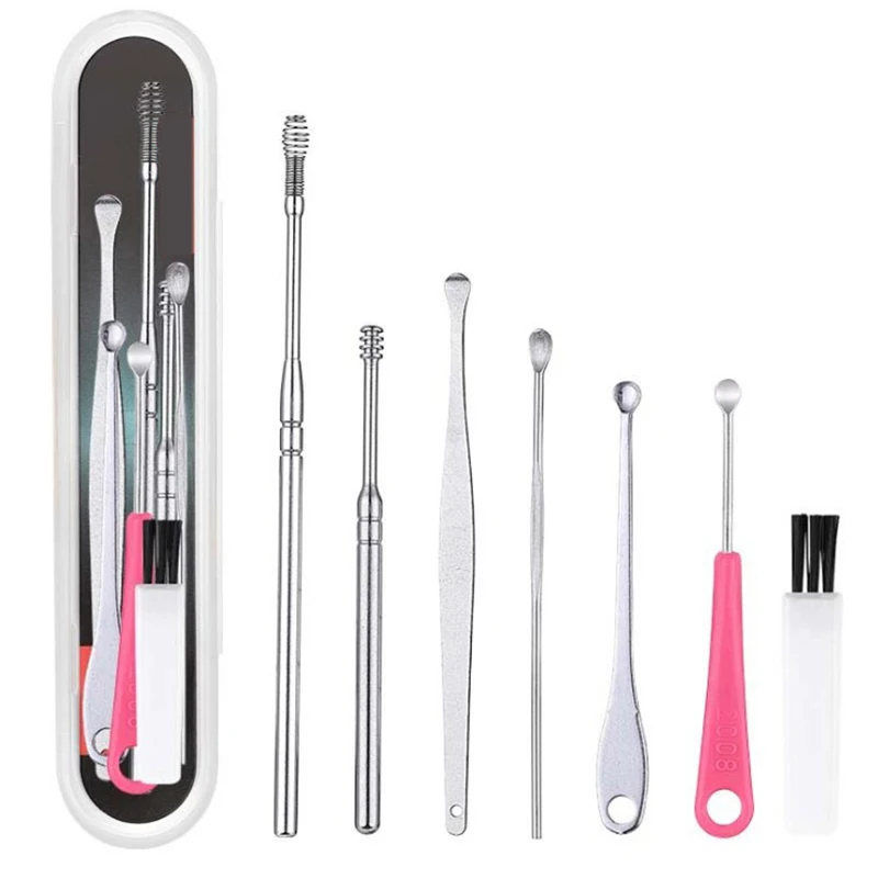 7Pcs/set Stainless Steel Ear Wax Pickers Earpick Wax Remover Curette Ear Pick Cleaner Ear Cleaner Spoon Care Ear Clean Tool
7Pcs/set Stainless Steel Ear Wax Pickers Earpick Wax Remover Curette Ear Pick Cleaner Ear Cleaner Spoon Care Ear Clean Tool